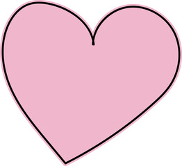 Heart continuous line drawing. Single hand drawn contour heart, love, romance, wedding. Shape heart lineart. Single lineart sketch heart. Symbol love. Heart fashion Simple icon on white background.
