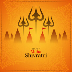Beautiful Happy Maha Shivratri Indian religious festival greeting card
