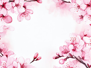 Fototapeta premium Cherry blossoms in bloom create a delicate and serene floral background for spring celebrations and artistic endeavors