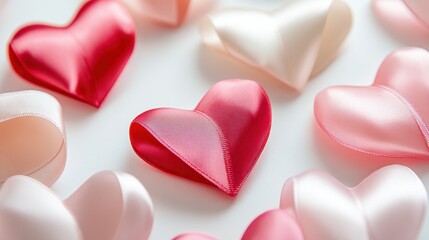 A collection of vibrant hearts beautifully arranged on a table, perfect for celebrating love on Valentine's Day.