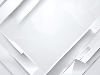 Modern abstract design featuring layered white geometric shapes with shadows and depth effects in a minimalist style
