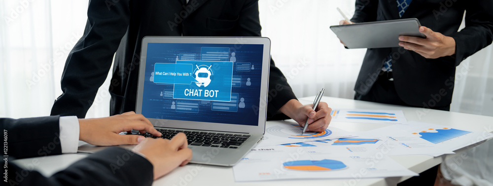 Poster chatbot software application for brisk online business that automatically reply to customer question