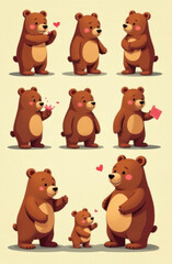 Fototapeta premium teddy bear set
