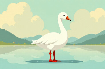 Fototapeta premium white goose 