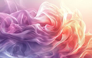 Obraz premium Abstract flowing fabric in vibrant purple, pink, and orange hues.
