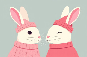 bunnies in hats