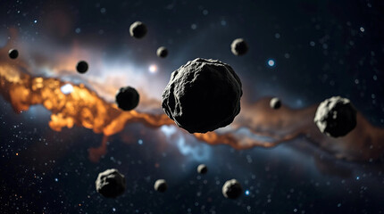 Dynamic Sci-Fi Space Scene with Planets and Starships