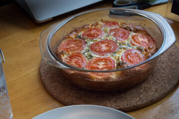 Freshly made tomato omelette
