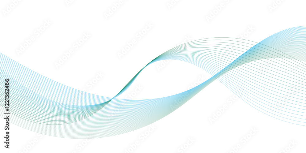 Fototapete wave flowing liquid line abstract background. black and white vector design 3d lines in perspective,