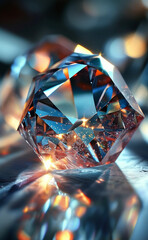 a diamond with a reflection on it