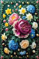 Vector of a floral arrangement wallpaper.