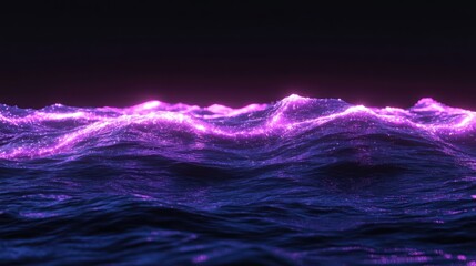 Fototapeta premium Glowing Purple Waves Abstract Digital Art