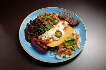 Delicious and authentic mexican food platter with a variety of flavors and textures