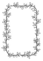 frame with leaves sketch 