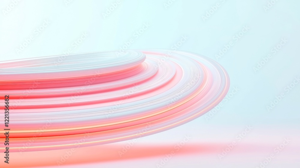 Poster gradient orbital rings animation, dynamic layered rings in fluid motion, creating a sleek, space-ins