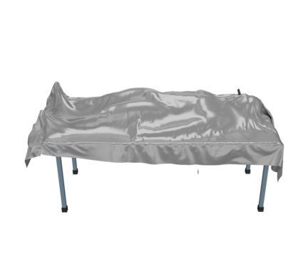 3d rendering dead person on a table