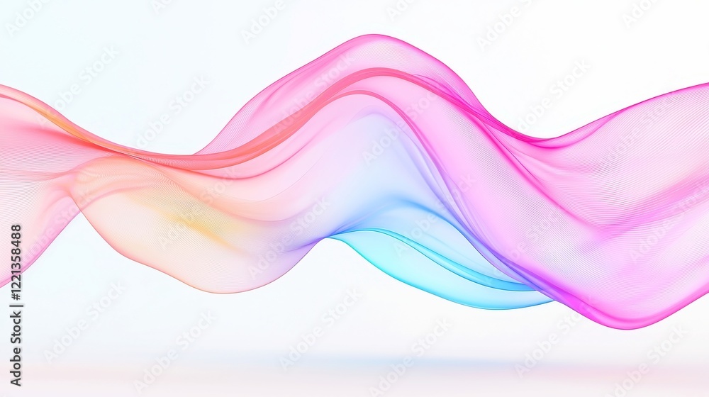 Poster colorful gradient wave motion, flowing multicolor waves create a serene yet dynamic atmosphere, enha