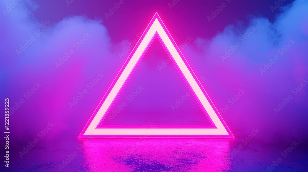 Poster vibrant triangular prism animation, dynamic and colorful geometric shapes rotating seamlessly, radia