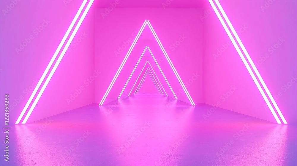 Poster vibrant triangular prism animation, dynamic colors swirling in a seamless loop, embodying creativity