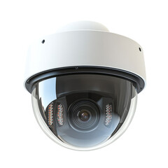 Security camera isolated on transparent background with sleek design