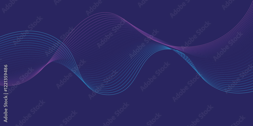 Aufkleber wave flowing liquid line abstract background. black and white vector design 3d lines in perspective,