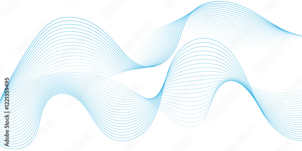 Aufkleber abstract wave line. digital frequency equalizer. digital stylized line art background.eps10