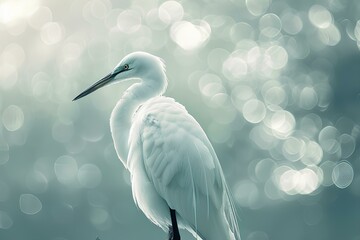 A white bird standing on top of a wooden post