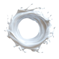White Milk Splash Isolated on Transparent Background for Creative Use