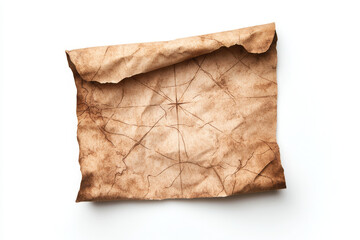 textured, aged piece of parchment paper with creases and weathered appearance, perfect for artistic or historical backgrounds