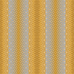 Vector, geometric, mosaic striped pattern with ocher yellow, brown, gray warm hues of abstract geometric details creating snake skin texture. Great for digital backgrounds, crapbooking, and prints.