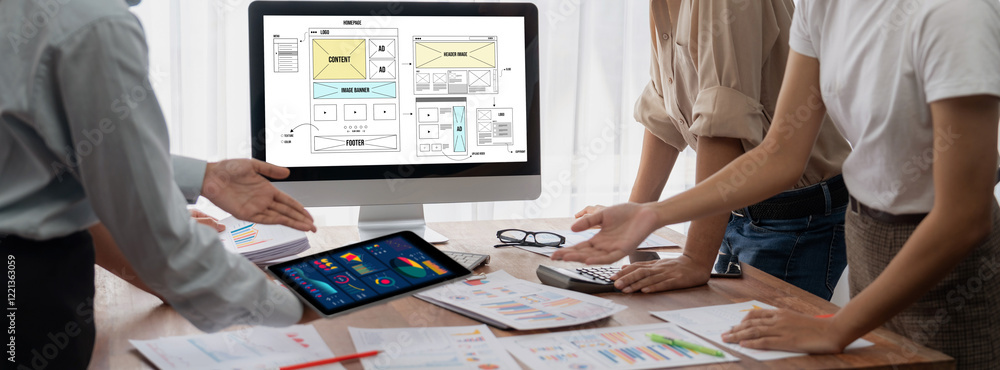 Poster website design software provide brisk template for online retail business and e-commerce