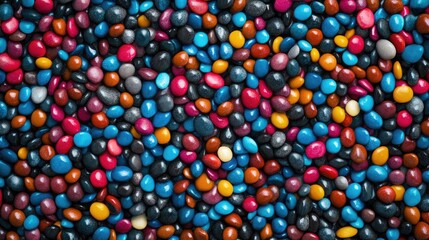 Fototapeta premium Background of multi-colored pebbles. Top view.