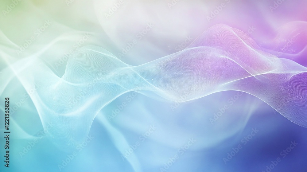 Poster abstract gradient wave background with light pastel colors and subtle particles