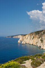 Starting point of a hiking path to Plakaki Beach, located on a Greek island of Zakynthos