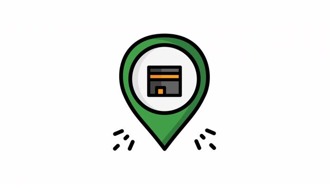  Location Icon, Filled Line style icon vector illustration, animated,animation,4k,alpha channel, Suitable for website, mobile app, print, presentation, infographic and any other project.