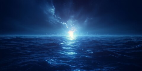 Mysterious blue glow lights up the ocean at twilight
