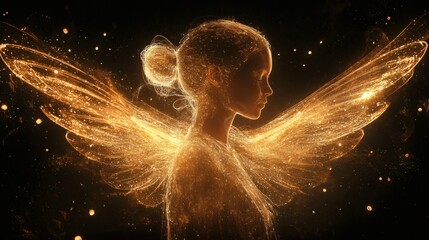 17. A celestial angelic figure with a soft ethereal glow emanating from its wings