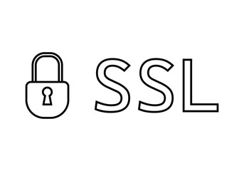 Icono negro de protocolo seguridad SSL con candado