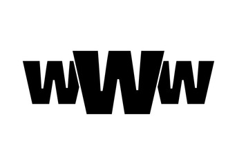 Tres W de pagina web de internet de color negro