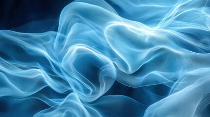 Obraz premium Blue smoke swirls, dark background, abstract art, website design