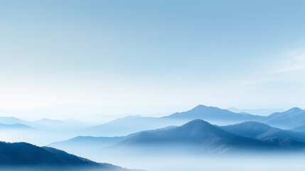 Fototapeta premium Mountain range with a blue sky in the background. Minimalistic background.