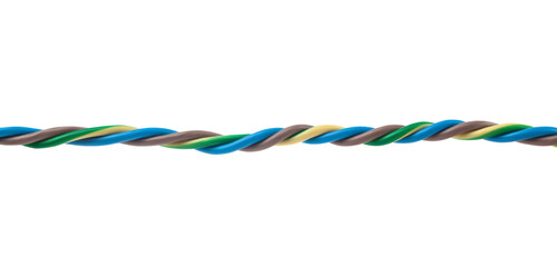Electrical wires isolated on white background.