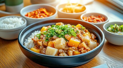 Delicious Asian stew with rice