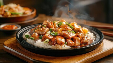 Fototapeta premium Delicious chicken and rice dish