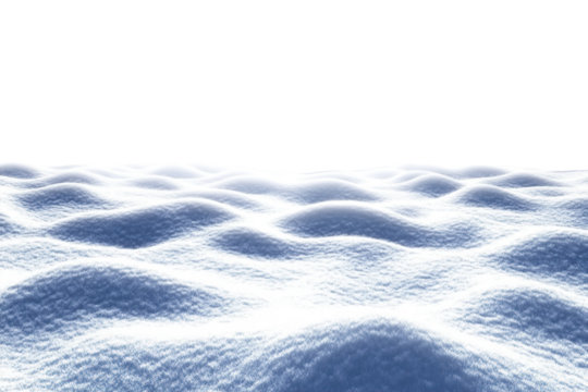 Snow horizon, png isolated, no background. A snow field