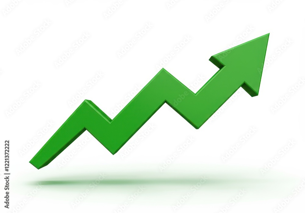 Aufkleber a 3d illustration of a zigzag arrow pointing upward symbolizing growth or progress isolated on white