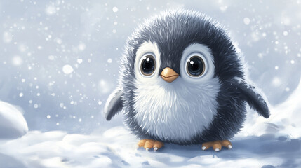 Fototapeta premium penguin in snow