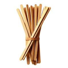 Bundle of Wooden Sticks Isolated on Transparent Background for Crafts