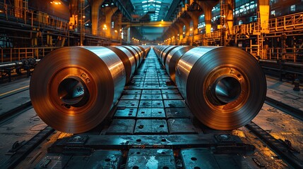 Steel Rolls in Industrial Setting
