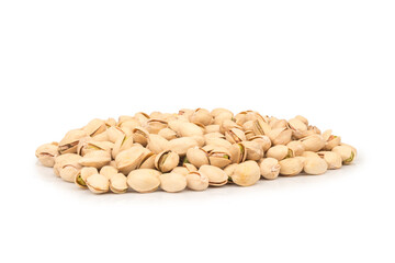 Pistachios pile isolated on white background